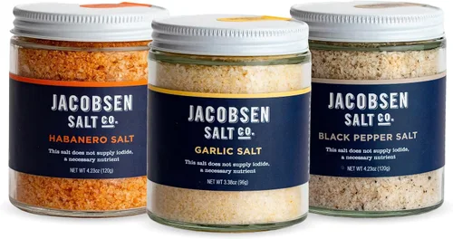 Miniatura 9 de Jacobsen Salt Co. Sal de ajo negro – Sal marina kosher, no yodada, fabricada en Estados Unidos, sin OMG, condimento para carne, sabor a Umami, sal