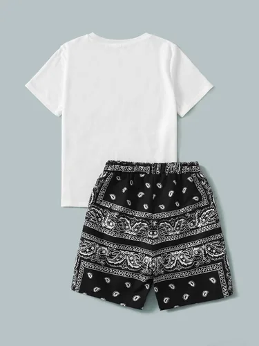 Miniatura 2 de SOLY HUX Boys Boho Paisley Print Short Sleeve T Shirt and Shorts Set 2 Piece Outfits