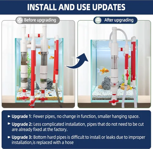 Miniatura 6 de hygger Filtro de desbordamiento para acuario con separador de recolección de residuos, accesorio de filtro colgante externo, sistema de filtración