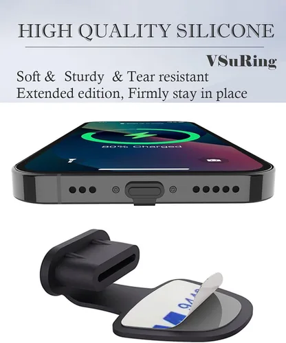 Miniatura 6 de Para iPhone 17 Pro Max Auricular De Malla Anti Polvo A Prueba De Polvo Cubierta Adhesiva Malla USB C Anti-Perdida Tapones De Silicona Ultradelgados
