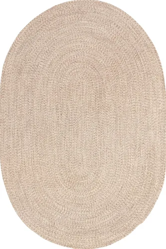 Miniatura 26 de nuLOOM Wynn Alfombra de Área Trenzada para Interiores/Exteriores, 3x5, Bronceado Wynn Tan