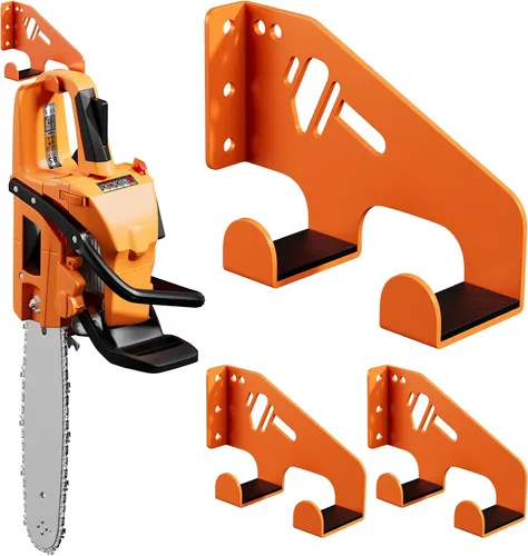Miniatura 9 de XZHXFX Soporte de pared para motosierra, soporte de motosierra resistente para organización de garaje, organizador de cobertizo de almacenamiento