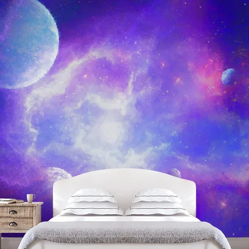 Miniatura 38 de NWT Calcomanía removible para pared, diseño de nube galáctica, estrella, nebulosa, fantasía, ciencia ficción, astronomía y arte espacial, arte