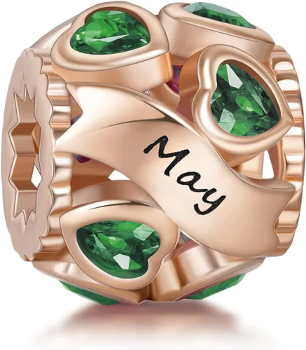 Miniatura 71 de Abalorio de plata de ley 925 con piedra natal de Ningan, abalorio de corazón para pulseras y collares, regalo de cumpleaños para mujeres y niñas