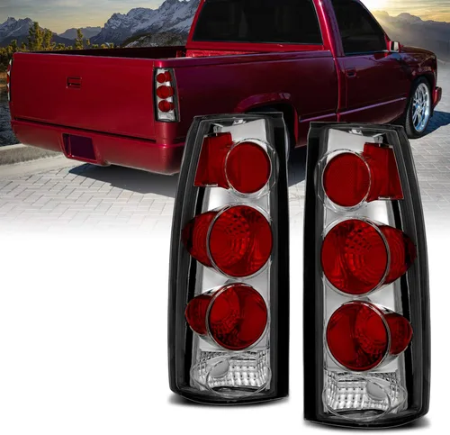 Miniatura 10 de AmeriLite para Chevy GMC [Camion C/K Truck Silverado Sierra Suburban Blazer Tahoe Yukon] Juego de luces traseras de repuesto estilo Euro en negro