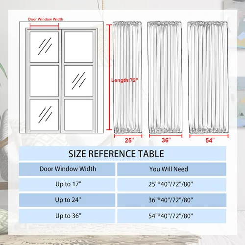 Miniatura 6 de DWCN Cortinas de puerta francesa, cortina térmica con bolsillo para barra para puertas con ventana de cristal, puertas de cocina y patio para Beige