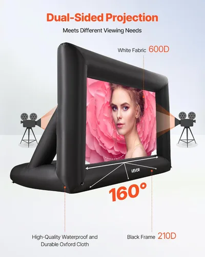 Miniatura 4 de VEVOR Pantalla de proyector inflable de 14 pies, pantalla de cine inflable para exteriores con soplador de aire de 120 W, pantalla de proyección