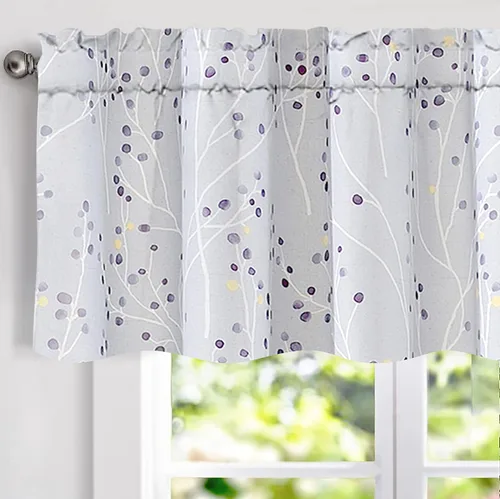 Miniatura 13 de DriftAway Harper Ink - Cortina de ventana con patrón floral para sala de estar, dormitorio, comedor, bolsillo para cortinero, 52 x 18 pulgadas, más