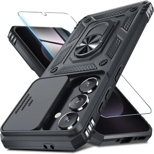 Miniatura 42 de Janmitta Compatible con Galaxy A15 5G Funda con Cubierta Deslizante Integrada para Lente de Cámara + Protector de Pantalla + Soporte de Anillo