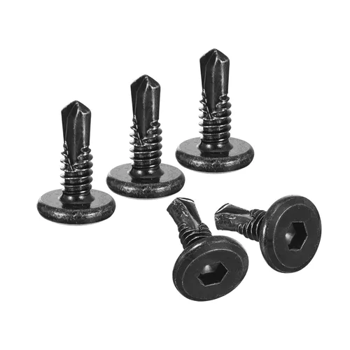 Miniatura 18 de uxcell Tornillos Autorroscantes de Hexágono Interior, 1/4 x 1-5/8" Tornillo de Perforación de Cabeza Plana de Chapa de Acero Inoxidable 410, 100