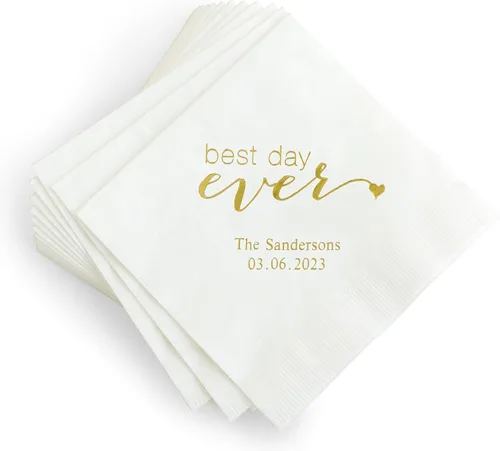 Miniatura 15 de Weddingstar - servilletas de papel impresas personalizables Negro