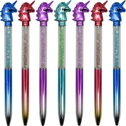 Miniatura 12 de Maydahui 12 bolígrafos retráctiles para pájaros, novedosos bolígrafos de paloma de cristal de arenas movedizas, tinta negra, para escuela, oficina