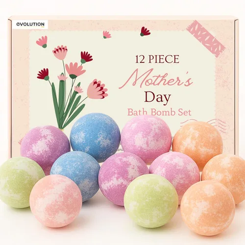 Miniatura 16 de EvolutionUSA Juego de 12 bombas de baño Bloom con juguetes, adorable set de bombas de baño para niñas, bombas de baño burbujeantes para niños, bola