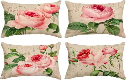 Miniatura 17 de Juego de 4 fundas de almohada decorativas de girasol de 12 x 12 pulgadas, fundas de almohada cuadradas de lino, fundas de almohada cuadradas de lino