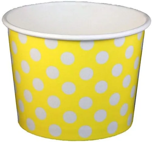 Miniatura 6 de Worlds Copas de papel para helado de papel con lunares, tazas de yogur de 12 onzas, mezcla de 50