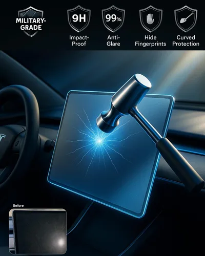 Miniatura 3 de Protector de pantalla para Tesla Model Y Modelo 3 Protector de pantalla de vidrio de 15.4 "Protector de pantalla de vidrio para asiento trasero 8