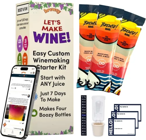 Miniatura 6 de Kit de inicio Brewsy para elaboración de sidra - Kit de sidra personalizado - 4 botellas en 9 días - Usa cualquier jugo para hacer sidra Cidra