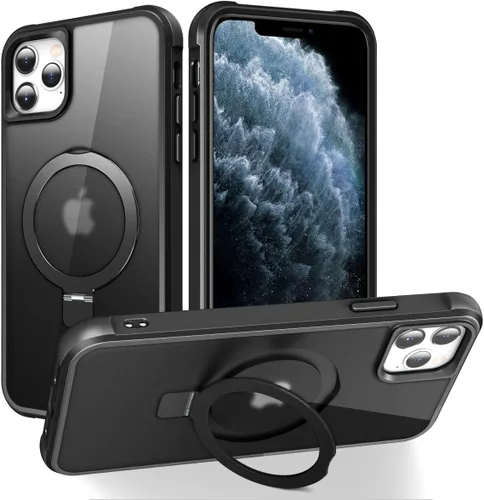 Miniatura 191 de SKYLMW – Funda compatible con iPhone 12 Pro Max y iPhone 13 Pro Max con soporte magnético invisible tipo anillo, fundas translúcidas para teléfonos