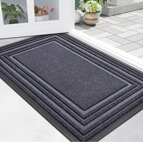 Miniatura 10 de Buganda Tapete para Puerta Delantera Entrada Interior y Exterior, Tapetes de Goma Natural Antideslizantes, Fácil de Limpiar, Perfil Bajo, Atrapa