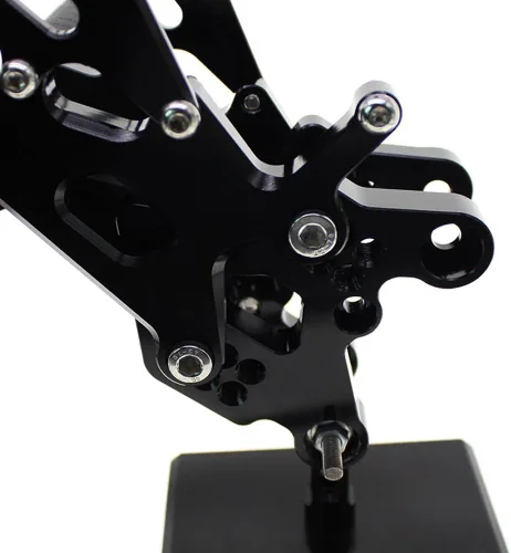 Miniatura 6 de Reposapiés de motocicleta ajustable de aluminio para Yamaha YZF R6 2006 2007 2008 2009 2010 2011 2012 2013 2014 (negro)