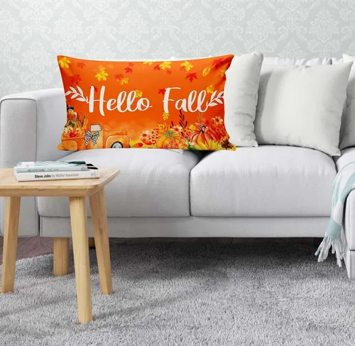 Miniatura 4 de Hello Fall - Fundas de almohada de camión de bienvenida de Acción de Gracias, otoño, calabaza, cosecha, hojas de arce, fundas de almohada