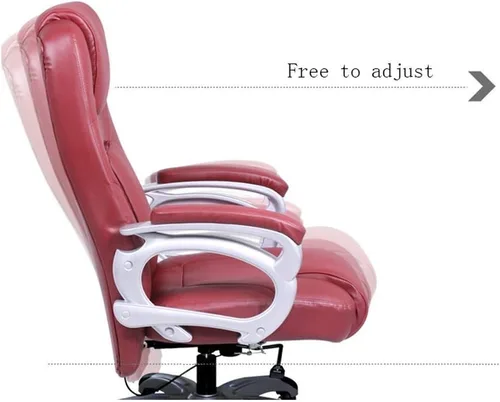 Miniatura 4 de Silla de escritorio de oficina con respaldo medio con acolchado de cuero y reposabrazos, silla ergonómica para juegos de computadora para uso Blanco