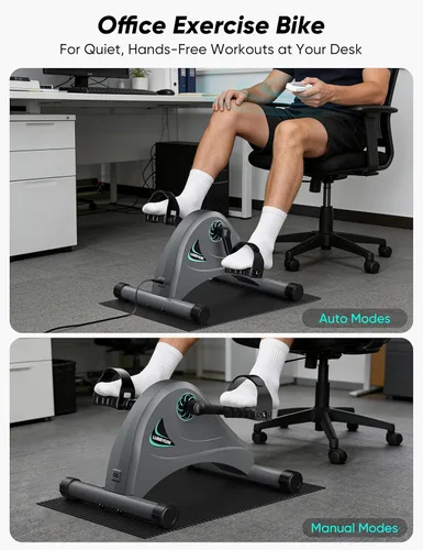 Miniatura 4 de LUBBYGIM Mini Exercise Bike, Under Desk Bike Pedal Exerciser for Seniors & Physical Therapy, Electric Motorized Foot Pedal Machine for Arm and Leg