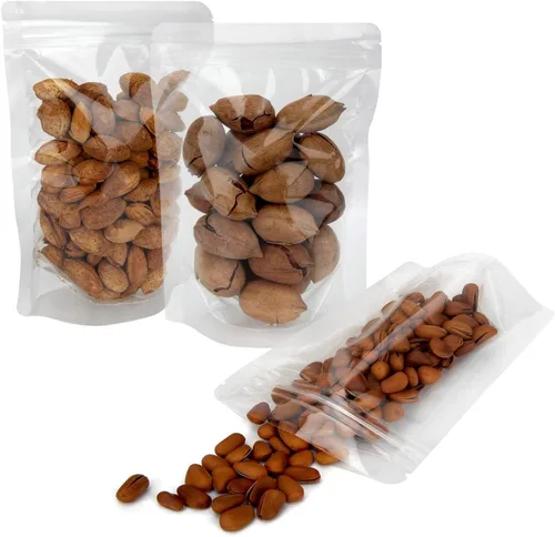 Miniatura 10 de Blisstime Paquete de 50 bolsas de pie, bolsas autoadhesivas transparentes resellables con muesca de desgarro para embalaje de alimentos