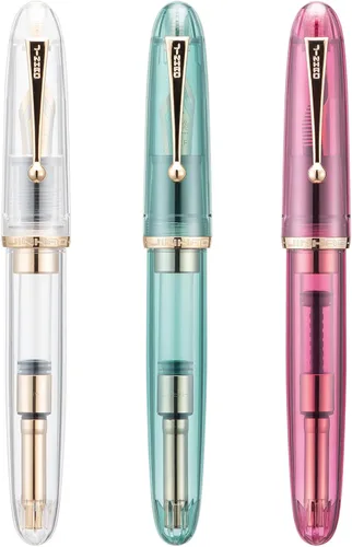 Miniatura 10 de Jinhao 9019 - Juego de 3 bolígrafos estilográficos de colores surtidos, tamaño 8, punta media, diseño clásico, bolígrafo de escritura suave