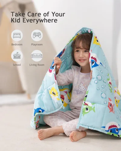 Miniatura 3 de Kivik Manta de regazo con peso de 2 libras, pequeña almohadilla pesada para regazo, manta de enfriamiento suave para la escuela y regalos de sueño