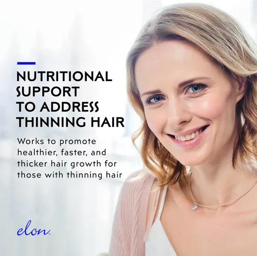 Miniatura 3 de Elon R3 Suplemento para el crecimiento del cabello para mujeres, vitaminas para el crecimiento del cabello con biotina y péptidos de colágeno