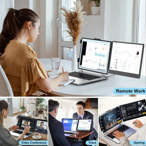 Miniatura 8 de KEFEYA Extensor de Pantalla para Laptop, Extensión de Monitor Portátil de 14" FHD 1080P IPS de Doble Pantalla, Monitor Portátil para Laptops