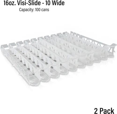 Miniatura 7 de Display Technologies Visi-Slide Organizador de Bebidas para Nevera, Organizador de Latas de Soda, Deslizador Alimentado por Gravedad para Estantes