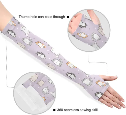 Miniatura 3 de Qilmy Mangas de brazo para hombres y mujeres, mangas de brazo con enfriamiento solar UV con orificio para el pulgar para conducir, ciclismo, golf