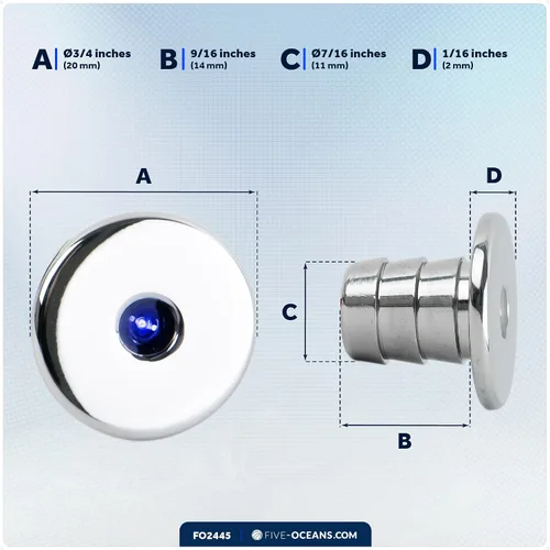 Miniatura 7 de Five Oceans Luces LED marinas de cortesía, mini luz de acento, interior redondo de lujo para barco, cubierta, cabina, LED azul, para pontón, velero