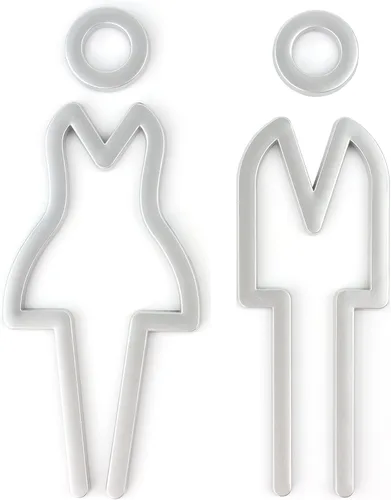 Miniatura 8 de Letrero de baño acrílico con respaldo adhesivo para hombres y mujeres, letreros de puerta de baño, letreros de baño para negocios, señalización