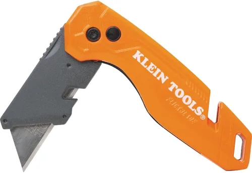 Miniatura 5 de Klein Tools 44303 FLICKBLADE Cuchillo utilitario plegable con almacenamiento de cuchillas, cuchillo utilitario con 5 cuchillas, compacto con botón