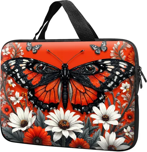 Miniatura 24 de Funda para laptop con asa de 10 pulgadas, impermeable, diseño de lentes de sol de alpaca, funda para computadora compatible con MacBook Air, Pro