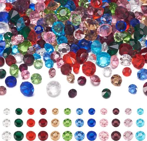 Miniatura 9 de Beadthoven - Mini cabujones de piedra de circonita cúbica con facetas puntiagudas y facetadas, cuentas de diamantes de circonita cúbica para hacer