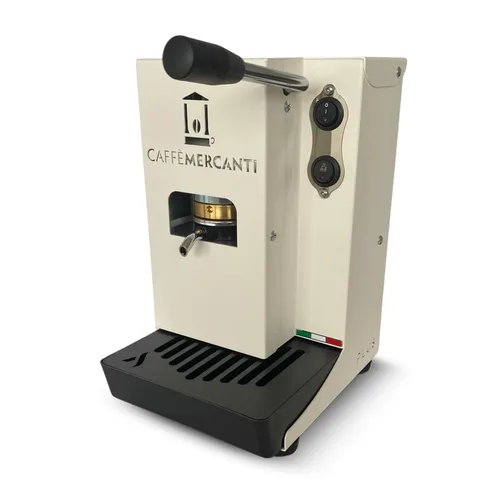 Caffe Mercanti ESE - Máquina de café expreso en cápsulas, 1.732 in, cafetera de una sola porción, 15 bar, color blanco