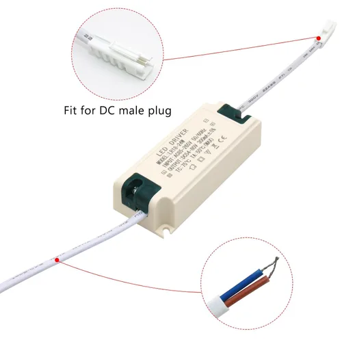 Miniatura 5 de Conductor LED de 18-24W, corriente constante 300mA AC 85-265V Salida 54-72V DC Conector hembra Rectificador Transformador Fuente de alimentación