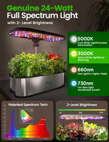 Miniatura 4 de Sistema de cultivo hidropónico LetPot LPH-SE, kit de jardín de hierbas inteligente de 12 cápsulas para interior, jardín interior, controlado por APP