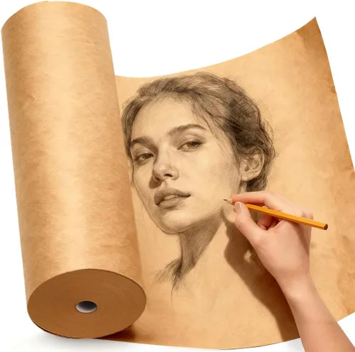 Miniatura 12 de PerkHomy - Rollo de papel de estraza para manualidades de 15 x 450 pulgadas (37.5 pies) para niños, envoltura de regalos, arte en movimiento