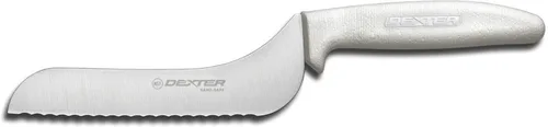 Miniatura 6 de Dexter-Russell Rebanadora Offset Festoneada de 9 pulgadas con Mango Rojo – S360-9SCR, Hoja de Acero Inoxidable de Alto Carbono, Agarre Ergonómico