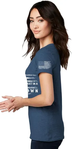 Miniatura 2 de Camiseta vintage para mujer con la bandera patriótica de Estados Unidos para amantes de la música country inspirada en una canción famosa Try That