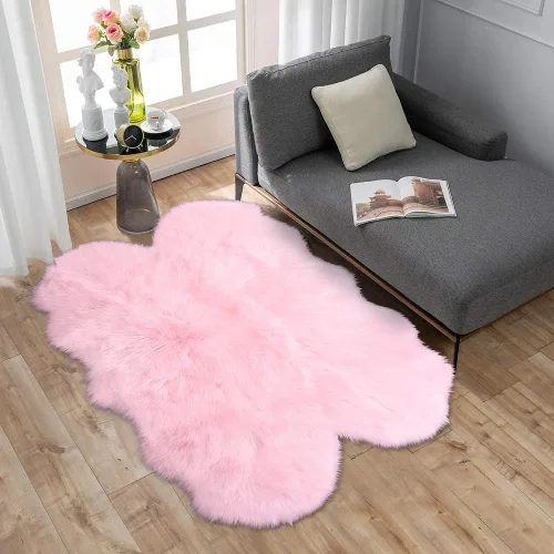 Miniatura 19 de Carvapet Funda de Silla de Piel de Oveja Sintética Suave de Lujo Cojín de Asiento Alfombras de Área de Piel Sintética Suave para Dormitorio, 2 pies