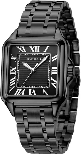 Miniatura 9 de Classic Square Watch for Men with Vintage Roman Numeral and Solid Stainless Steel Band