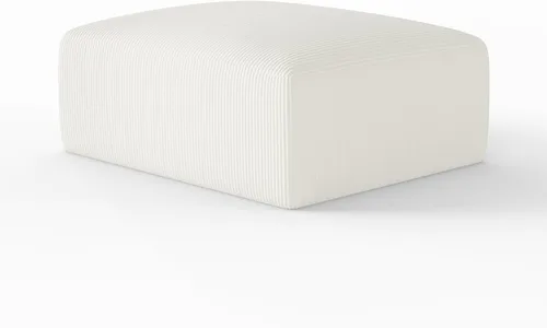 Miniatura 9 de Puf otomano de pana cuadrado de gran tamaño de 40 pulgadas, reposapiés suave con relleno de trozos de espuma, puf otomano grande movible para sala
