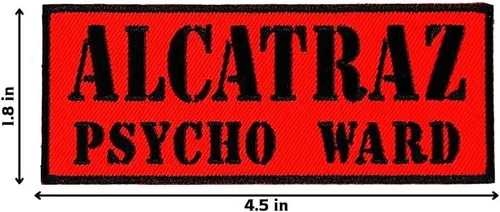 Miniatura 2 de Graphic Dust Alcatraz Psycho Ward Prisioner Parche bordado para planchar para Halloween, divertido disfraz de prisión de la cárcel de policía