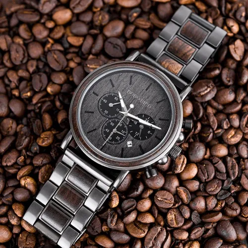Miniatura 4 de 2win - Reloj de madera con grabado personalizado para hombre, reloj para de cumpleaños, aniversario, para tu novio, enamorado, prometido, esposo